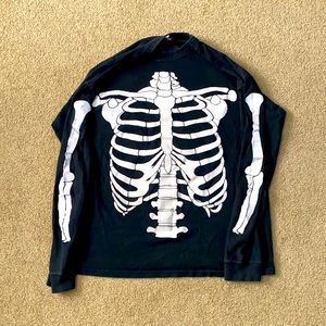 Halloween Costume: Skelton Long Sleeve Shirt, Size S-M